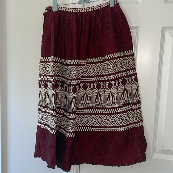 Vintage Maya Azteca Mexico Hand Made Skirt - Picture 3 of 12